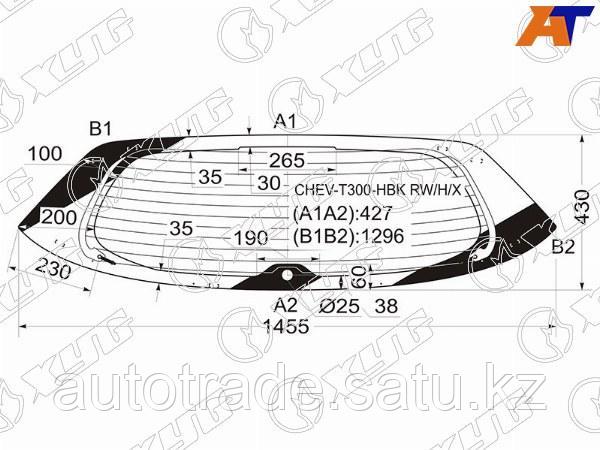 Стекло заднее (Цвет зеленый/ Обогрев/ 5D HBK) Chevrolet Aveo 11-15 - фото 1 - id-p115832486