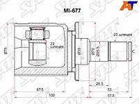 Шрус внутренний RR MITSUBISHI OUTLANDER CU 02-06