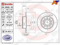 Диск тормозной (Сзади) Audi A3 03-13 / Skoda Octavia 04-20 / Volkswagen Golf 03-19 / Jetta 05- / Aud