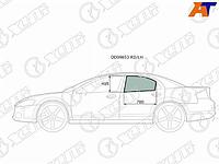 Стекло боковое опускное (Сзади/ Слева/ Цвет зеленый) Chrysler Sebring 00-06 / Dodge Stratus 00-06 /