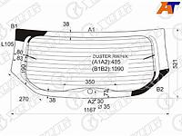 Стекло заднее (Цвет зеленый/ Обогрев) Renault Duster 10-21 / Dacia Duster 10-17