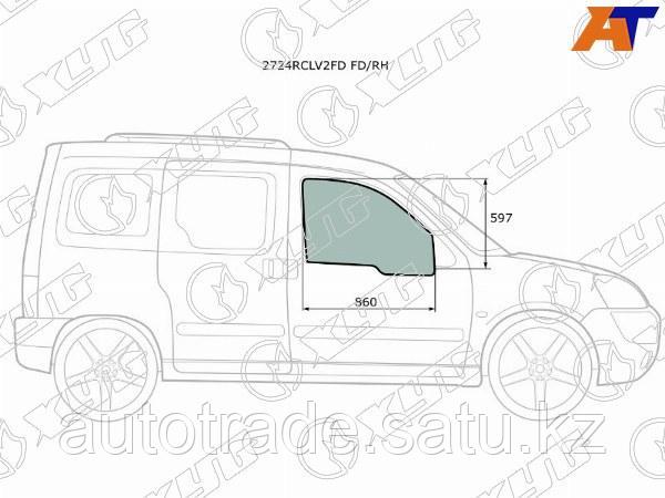 Стекло боковое опускное (Спереди/ Справа/ Цвет зеленый) Citroen Berlingo 96-12 / Peugeot Partner 96- - фото 1 - id-p115831401