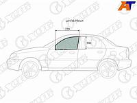 Стекло боковое опускное (Спереди/ Слева/ Цвет зеленый) Chevrolet Lanos 05-09 / Daewoo Lanos 97-08 /