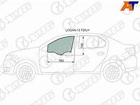 Стекло боковое опускное (Спереди/ Слева/ Цвет зеленый) Renault Logan 14- / Sandero 14- / Dacia Logan