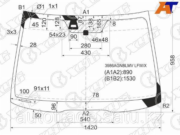 Стекло лобовое (Датчик дождя) Honda Accord 02-08 / Acura TSX 03-08 - фото 1 - id-p115831487