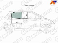 Стекло боковое опускное (Сзади/ Справа/ Цвет зеленый) Chevrolet Spark 05-10 / Daewoo Matiz 07-19