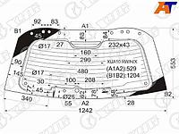 Стекло заднее (Цвет зеленый/ Обогрев) Pontiac Vibe 02-08 / Toyota Voltz 02-04