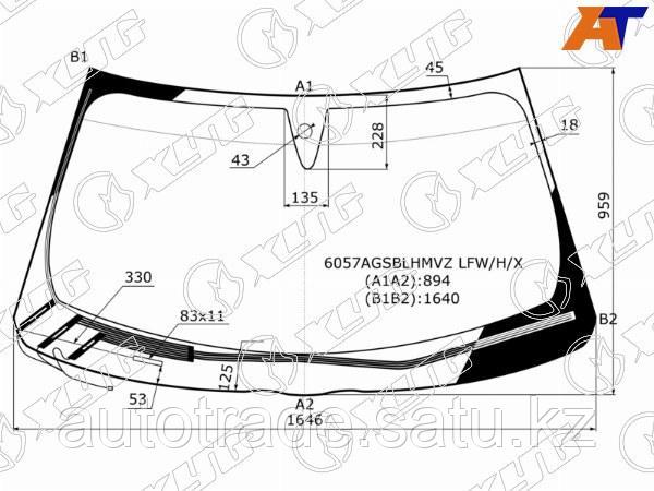 Стекло лобовое (Обогрев щеток/ Датчик дождя) Infiniti FX35 08-12 / FX30d 10-12 / FX37 08-13 / FX50 0 - фото 1 - id-p115831676