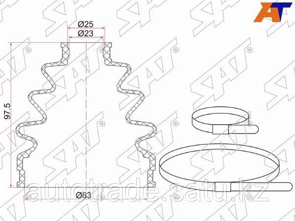 Пыльник шруса наружный FR HONDA CR-V RD1 (2 хомута. резина) - фото 1 - id-p115793240