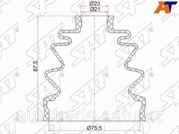 Пыльник шруса наружный SUBARU IMPREZA 95-00/SUZUKI GRAND VITARA 2.0 98-05 (2 хомута. резина) - фото 1 - id-p115793248