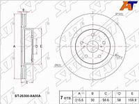 Диск тормозной (Перед) Subaru Levorg 14-20 / Outback 14-22 / B9 Tribeca 04-14