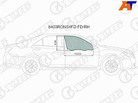Стекло боковое опускное (Спереди/ Справа/ Цвет зеленый/ Крепления) Toyota Camry (XV50) 11-21 / Camry