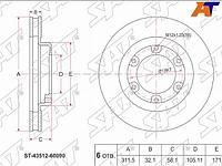 Диск тормозной (Перед) Toyota Land Cruiser (J80) 89-97 / Lexus LX450 95-97