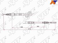 Трос ручного тормоза AUDI 100 IV 91-93 дисковые тормоза