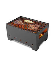 Мангал Везувий "Турист" №1 с решеткой чугунной "СТЕЙК"