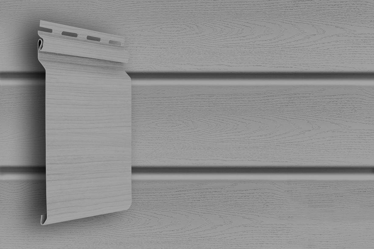 Виниловый сайдинг GL Natural-брус Серый, фото 1