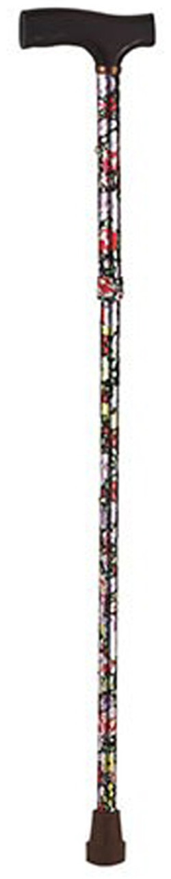 Трость DY059201L-M2 (Одноопорная, C УПС, регулир. по высоте, рисунок цветы) - фото 1 - id-p115958617