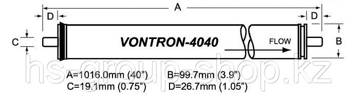 Мембрана обратного осмоса Vontron LP21-4040 - фото 2 - id-p115959724