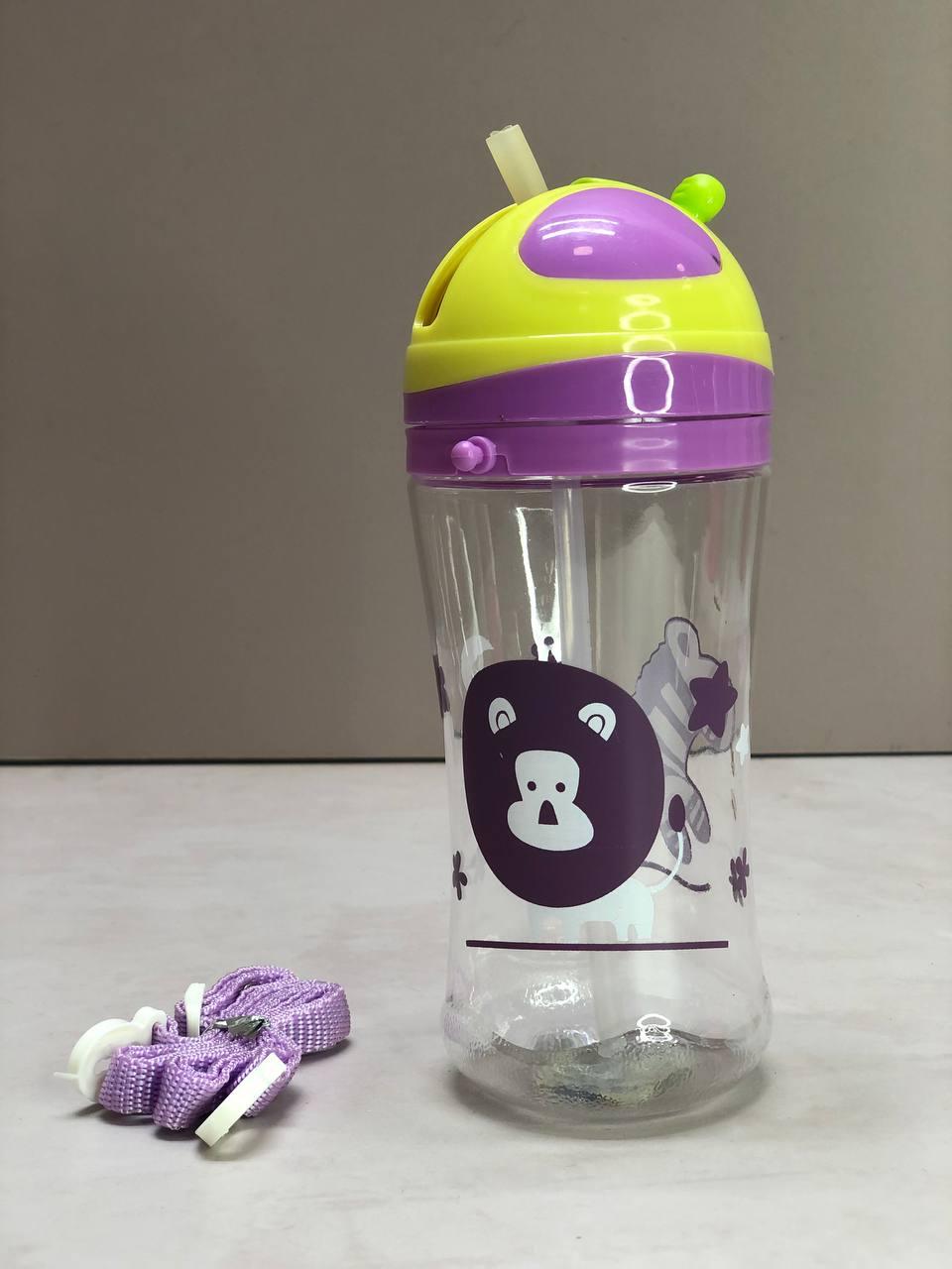 Детская бутылочка с трубочкой 500 мл фиолетовая - фото 8 - id-p19982990