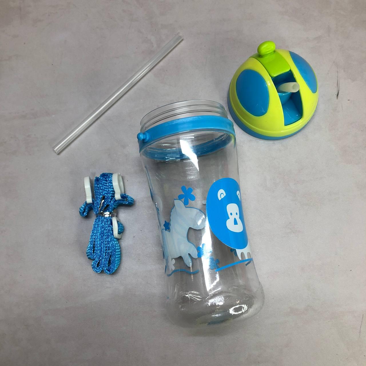 Детская бутылочка с трубочкой 500 мл голубая - фото 9 - id-p25253330