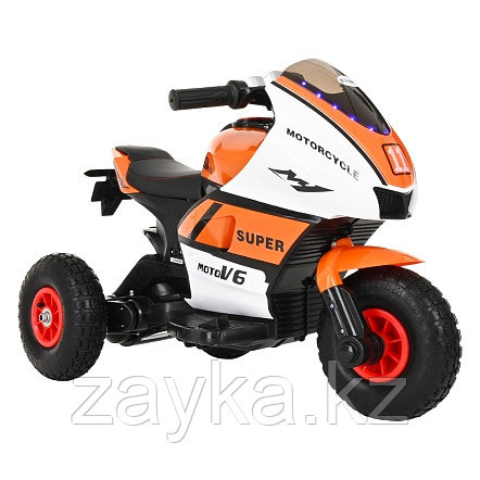 PITUSO Электромотоцикл 5188,6V/4Ah*2, возд.колеса, 85*37*43см,White-orange/Бело-оранжевый