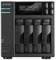 Желілік жинақтағыш ASUSTOR AS6404T, 4LFF, RAID 0,1,5,6,JBOD, 8GB, 2x1GbE, 3xUSB 3.0 TypeA, USB 3.0, HDMI