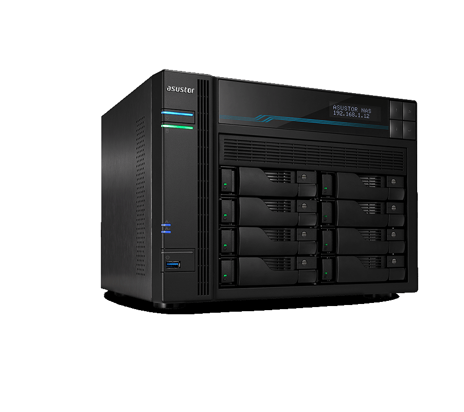 Сетевой накопитель NAS Asustor Lockerstor AS6208T, 8 LFF, RAID 0,1,5,6,JBOD,  1x4GB, 4х1GbE, 3x USB 3.0
