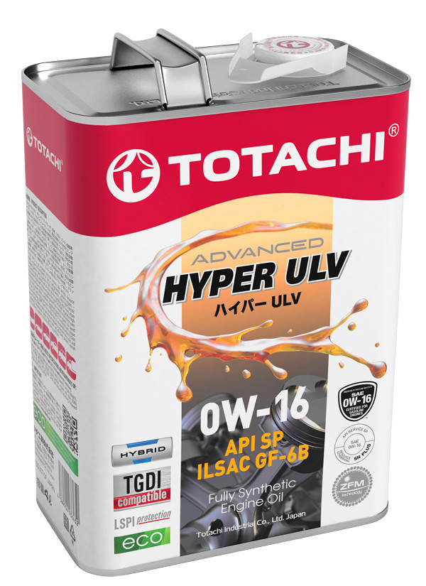 Масло моторное TOTACHI Hyper ULV 0W16 4л, фото 1