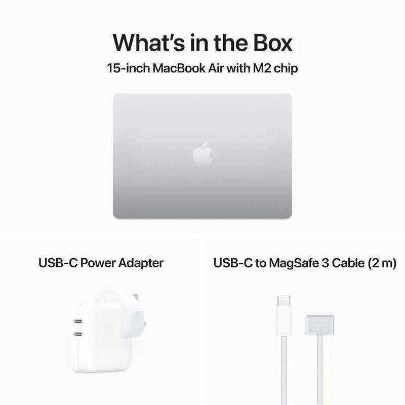 Apple MacBook Air 15-inch Apple M2 chip 8-core CPU/10-core GPU/256GB - Silver (English/Arabic) - фото 6 - id-p115963520