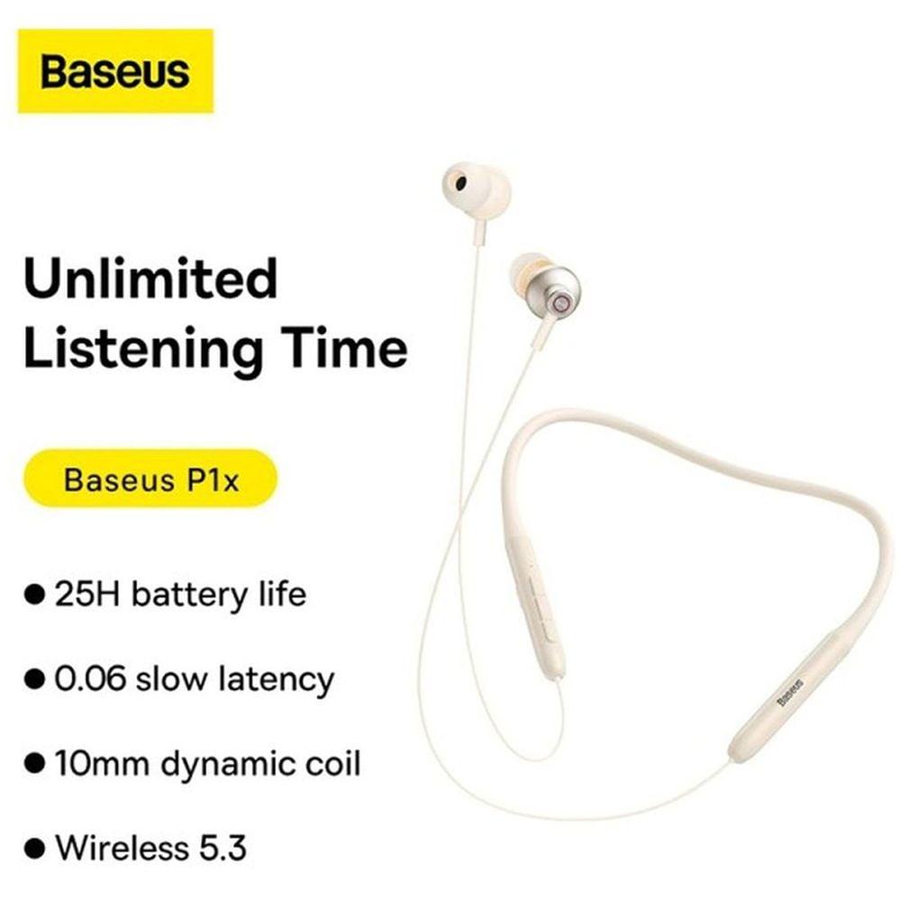 Baseus NGPB010002 Bowie P1x Wireless In Ear Neckband Creamy White - фото 3 - id-p115965157