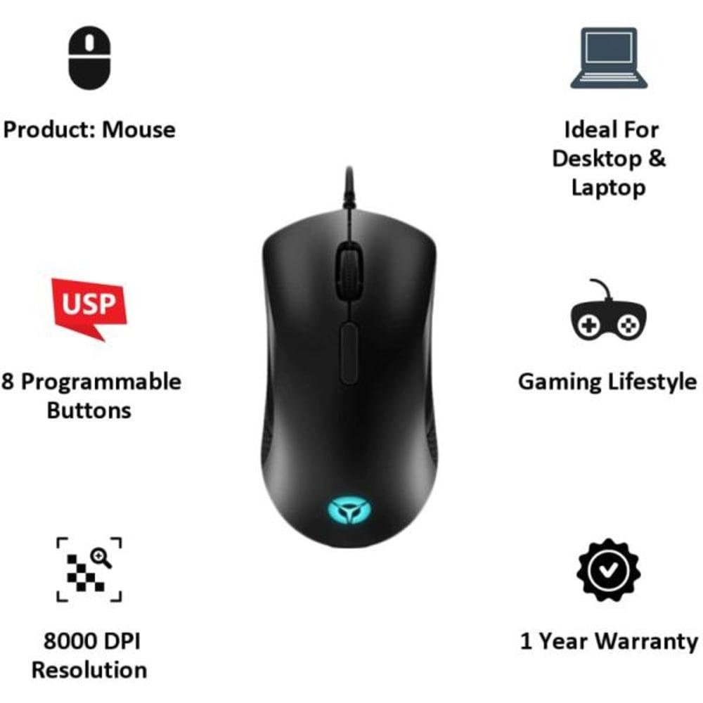 Lenovo Legion M300 RGB Gaming Mouse Black - фото 7 - id-p115964160