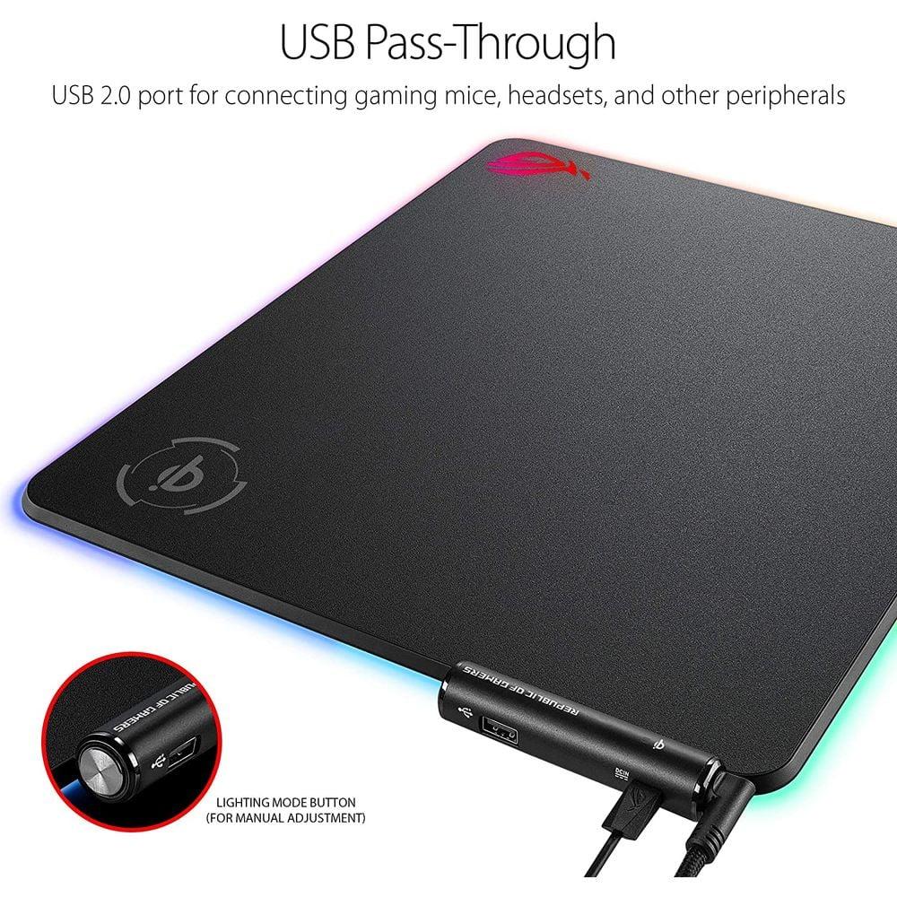 Asus ROG WRLS Charging Balteus Qi Gaming Mousepad 37cm Black - фото 3 - id-p115964196