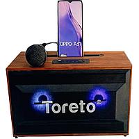 TORETO Bluetooth Speaker With Mic Wooden TOR-368