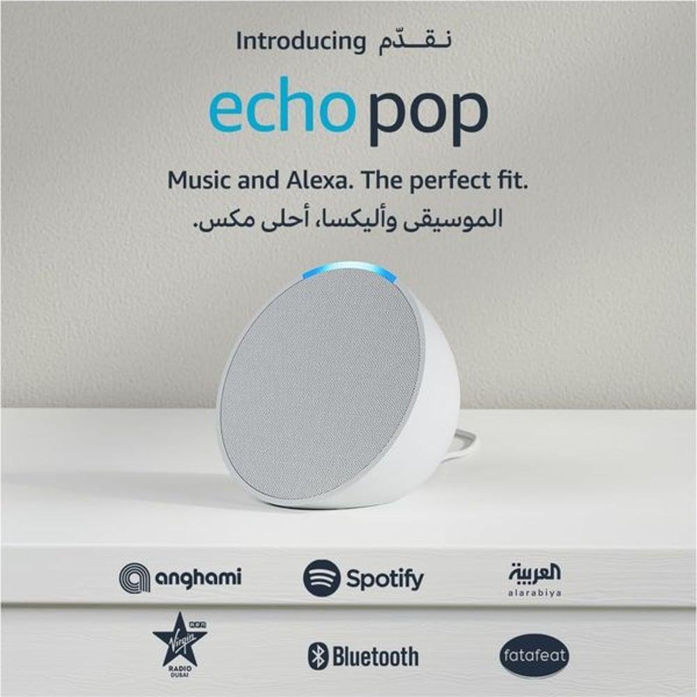 Amazon Echo Pop Smart Bluetooth Speaker with Alexa Glacier White - фото 2 - id-p115965449