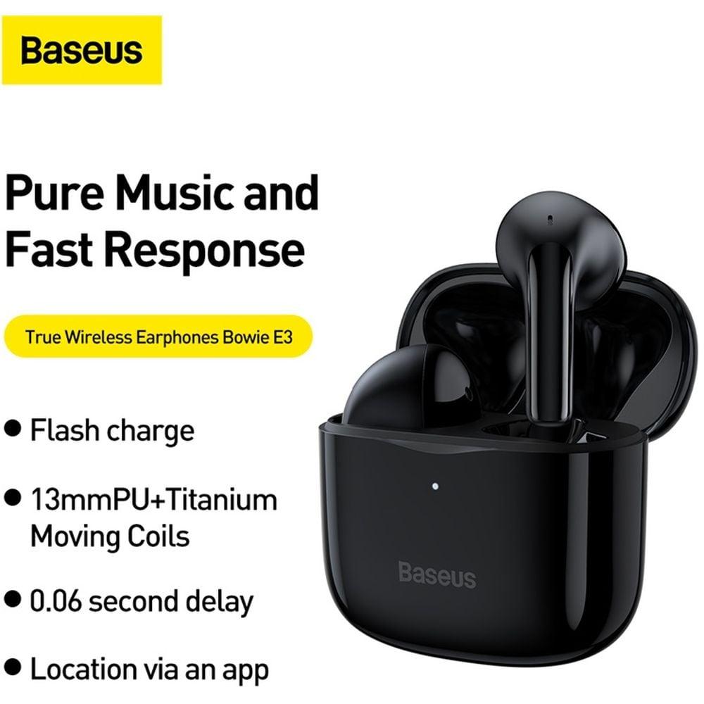 Baseus True Wireless Earphones Bowie E3 Black - фото 1 - id-p115965559