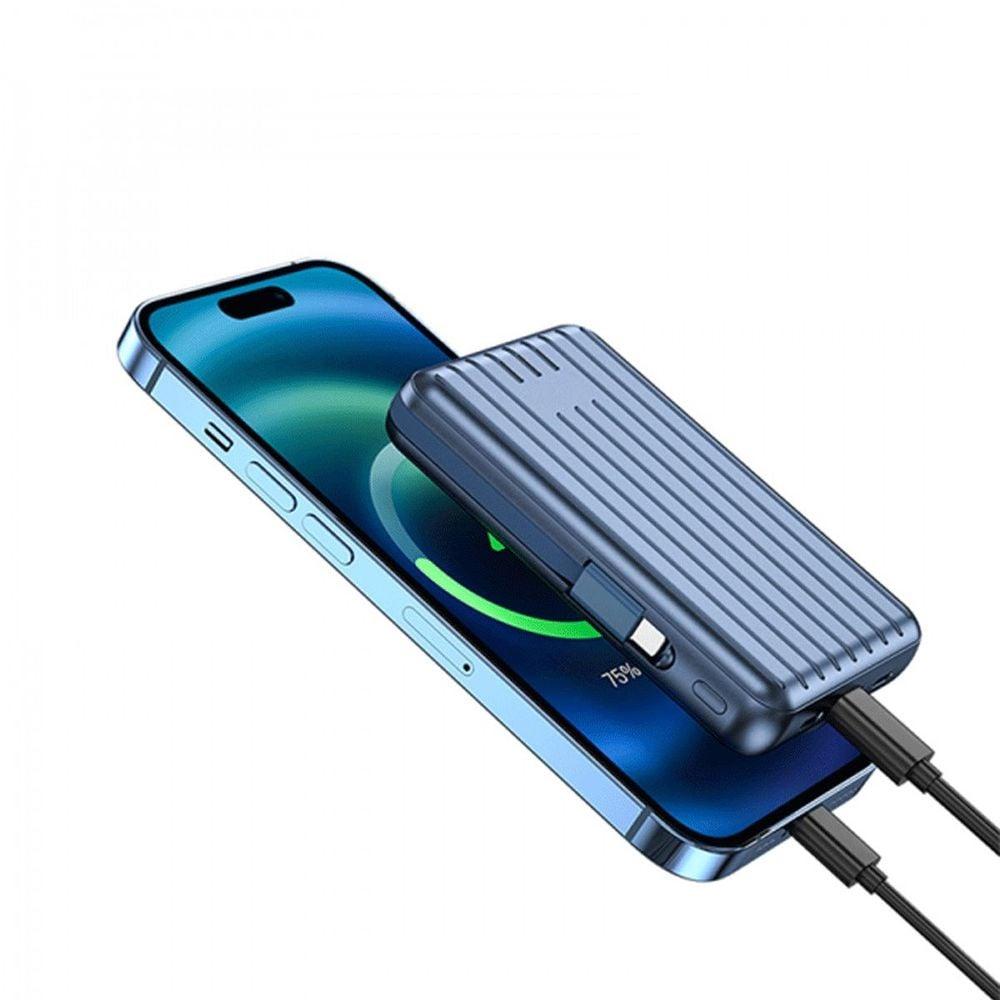 Wiwu Magnetic Wireless Charging Power Bank 20000mAh Blue PP04BL - фото 5 - id-p115964601