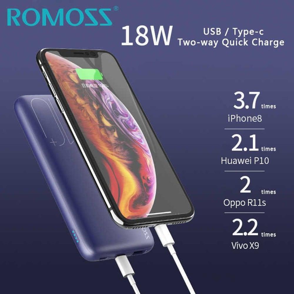 Romoss Fast Charge Wireless Powerbank 10000mAh Purple WSL10 - фото 4 - id-p115964704