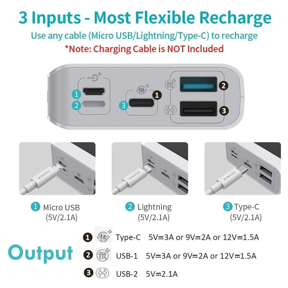 Romoss Sense Fast Charging Power Bank 20000mAh White - фото 6 - id-p115964714