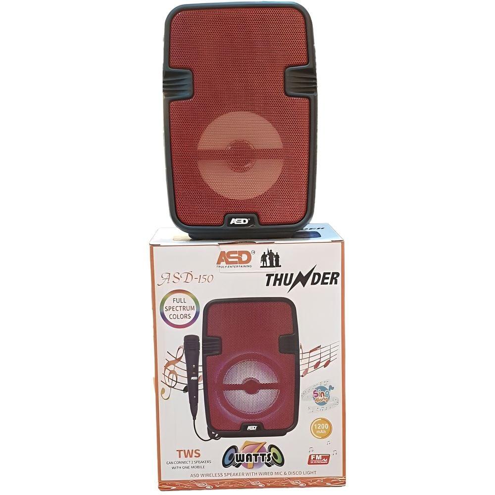 ASD Wireless Speaker With Wired Mic And Disco Light ASD-150 - Red - фото 3 - id-p115964779