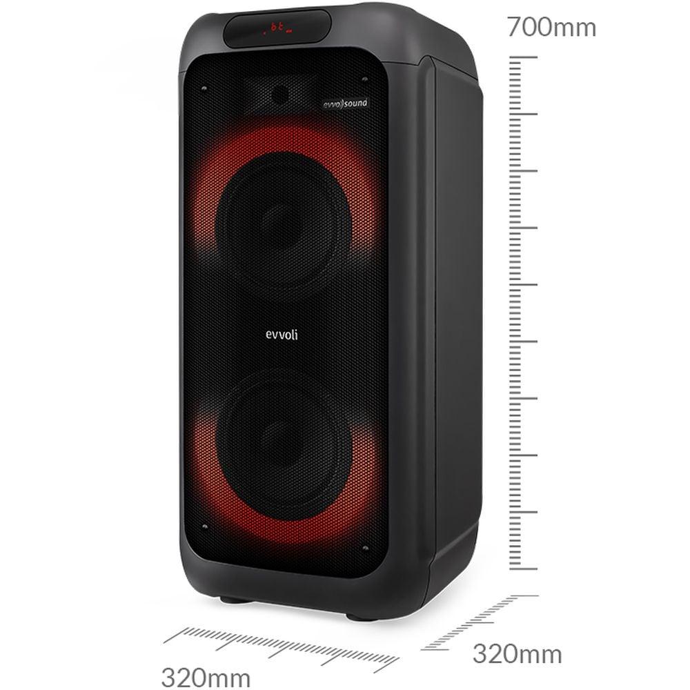 Evvoli Portable Party Speaker Bluetooth With Two Wireless MIC, Built In Lights and Splashproof Design 160W - фото 2 - id-p115964942