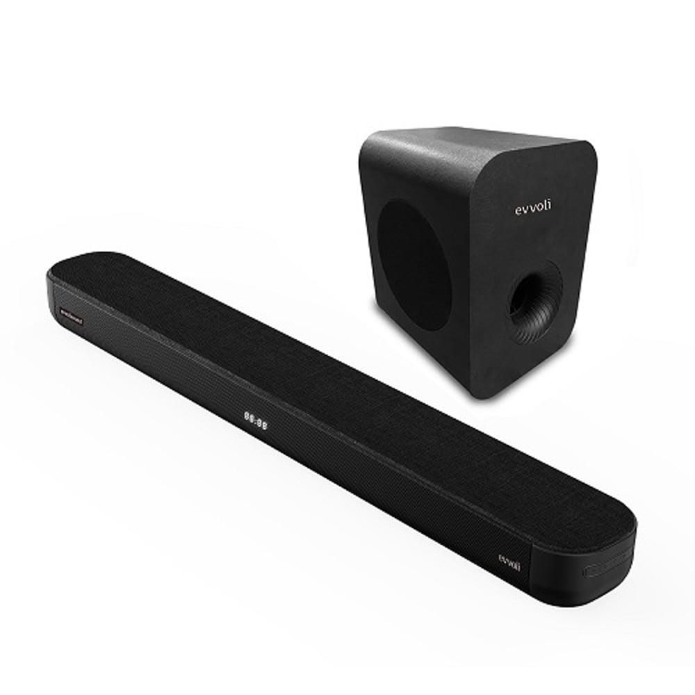 Evvoli 2.1ch Soundbar With Wireless Subwofer, Bluetooth And LED Display 320W Black EVAUD-SB321B