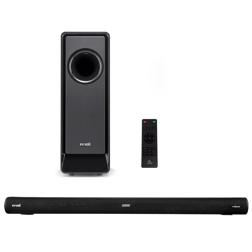 Evvoli 2.1ch Soundbar With Wireless Subwofer, Bluetooth And Led Display 240w Black EVAUD-SB241B