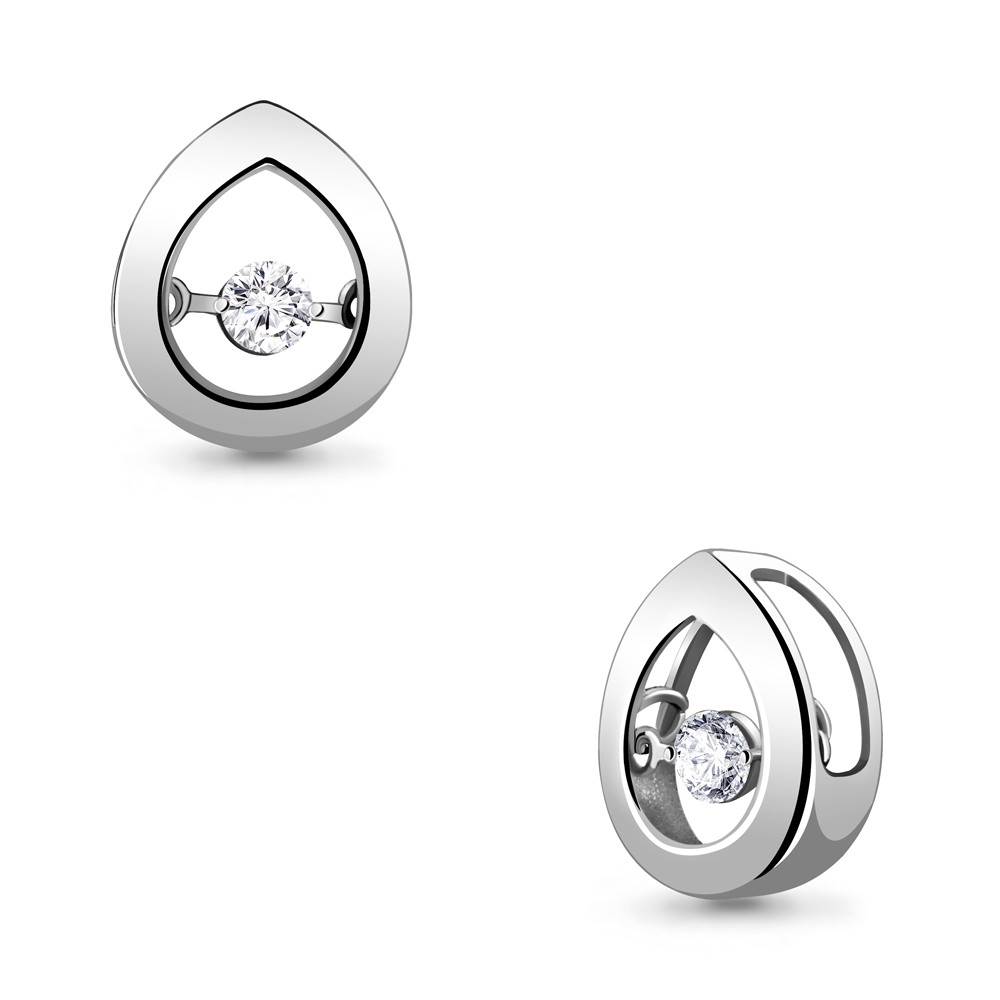 Серебряная подвеска-бегунок Фианит Aquamarine 24339А.5 серебро с родием, фото 1