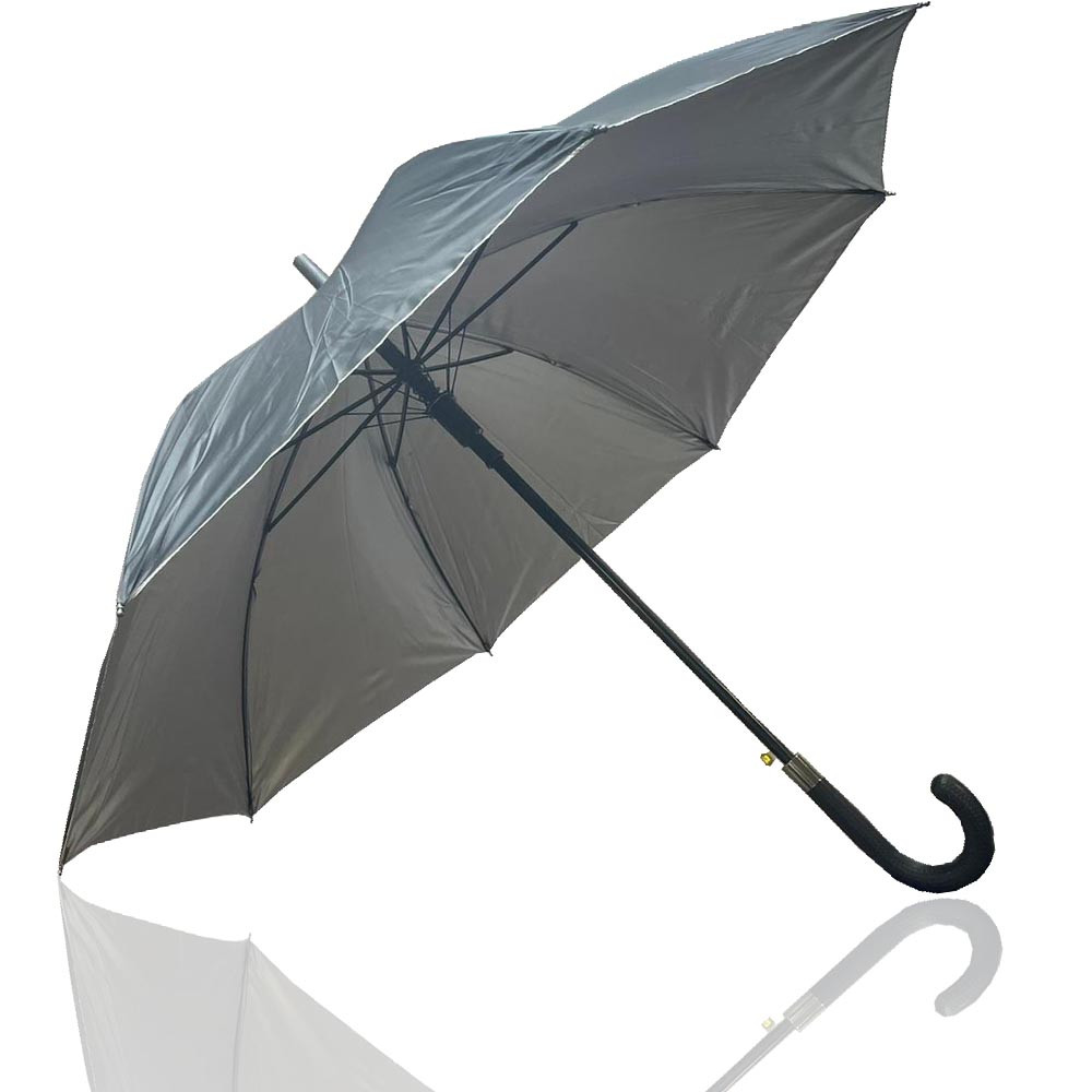 Зонт трость 105 см черный-серый - фото 1 - id-p115968491