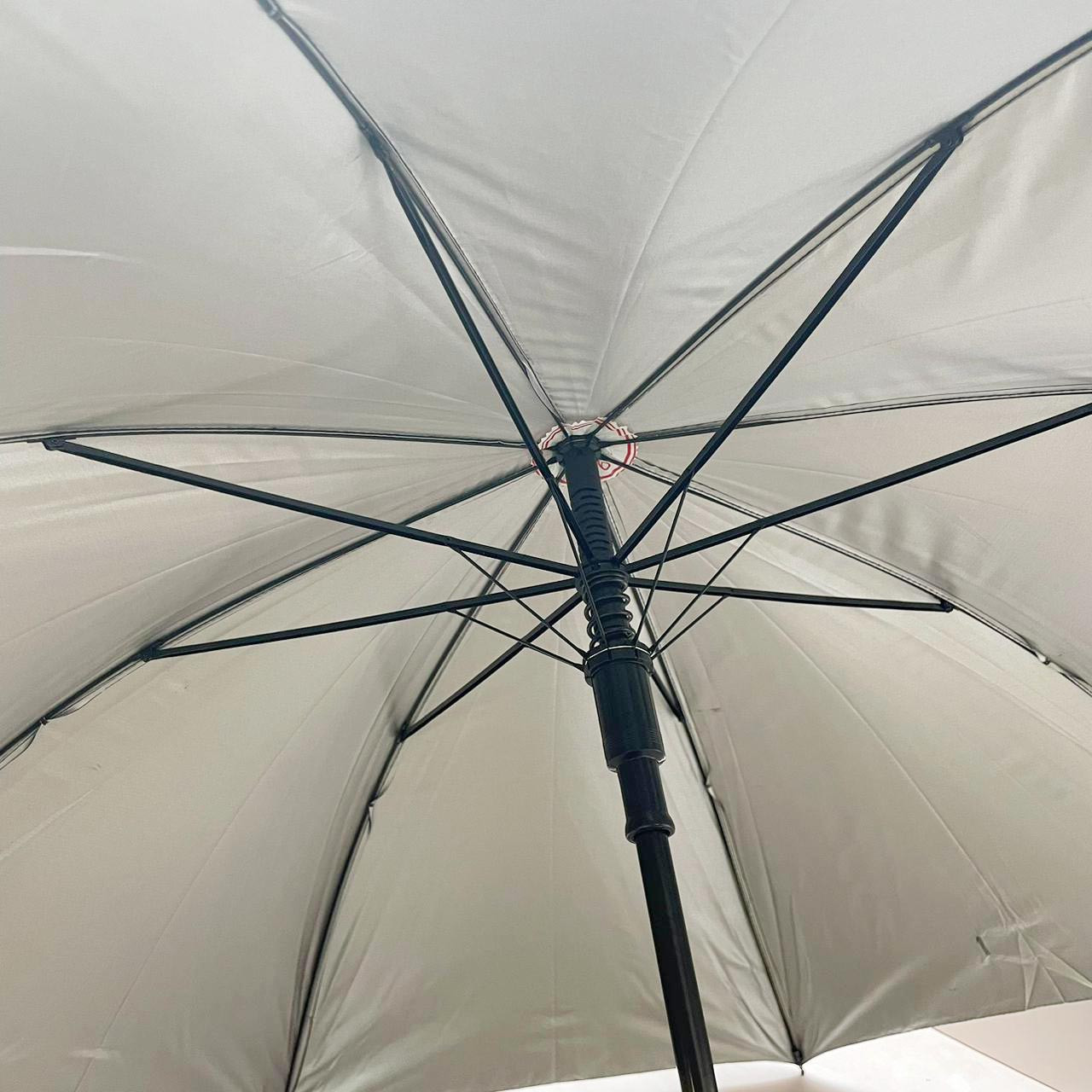 Зонт трость 105 см черный-серый - фото 4 - id-p115968491