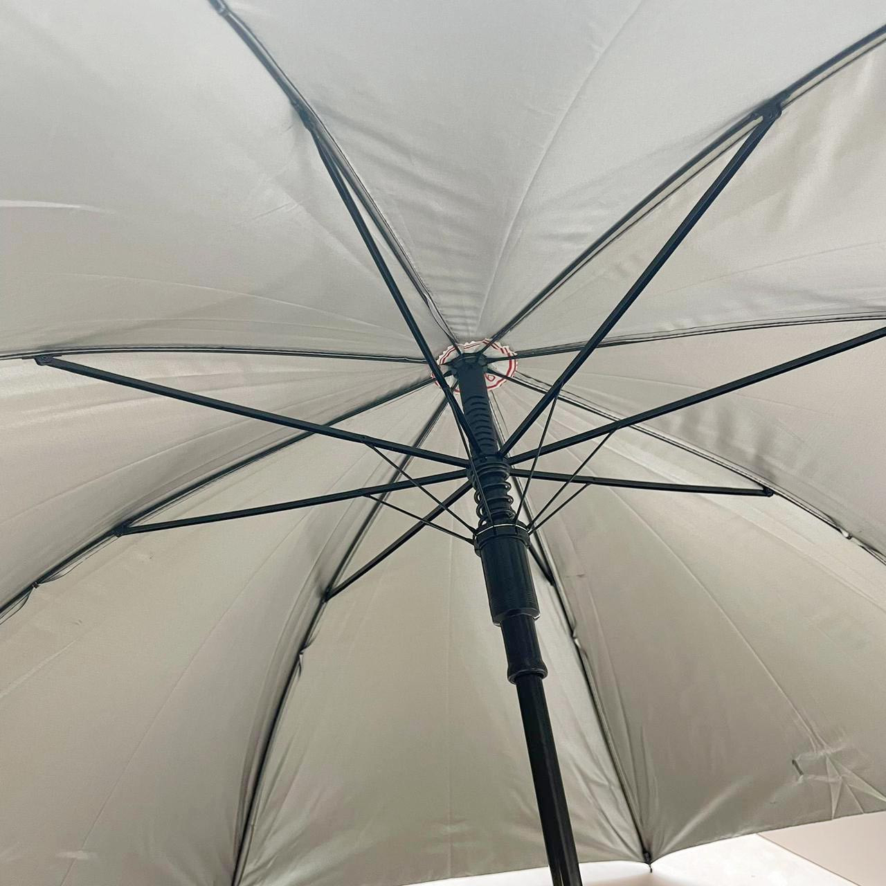 Зонт трость 105 см черный-серый - фото 6 - id-p115968491