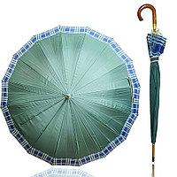 Зонт трость в клетки 115 см зеленый