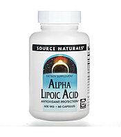 Source naturals альфа-липоевая кислота, 600мг, 60 капсул