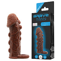 Интимная игрушка насадка  удлинитель на пенис "Brave Man"