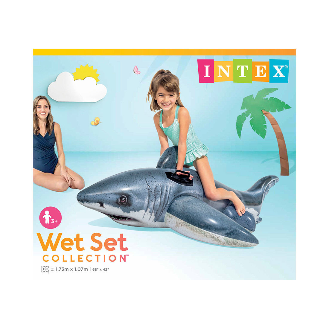 Надувная игрушка Intex 57525NP в форме акулы для плавания - фото 3 - id-p115980332